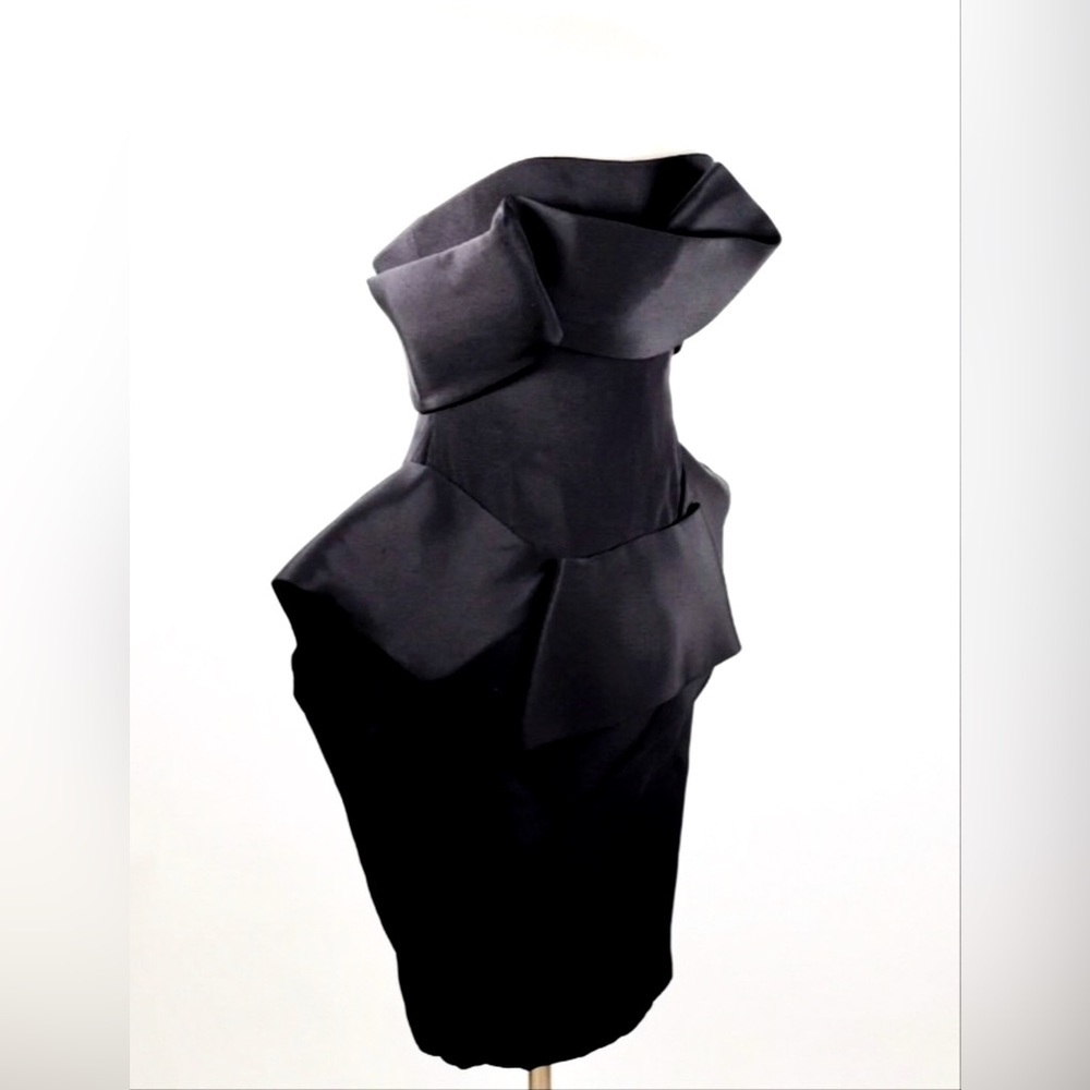 Marchesa Main Line Celebrity Black Silk Strapless Evening Gown Red Carpet 6